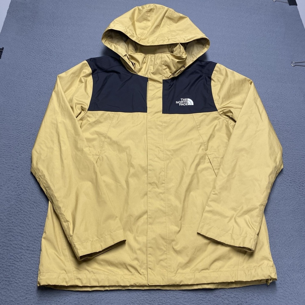 The North Face Jacket Mens Medium Yellow DryVent Hooded Rain Waterproof Outdoor
